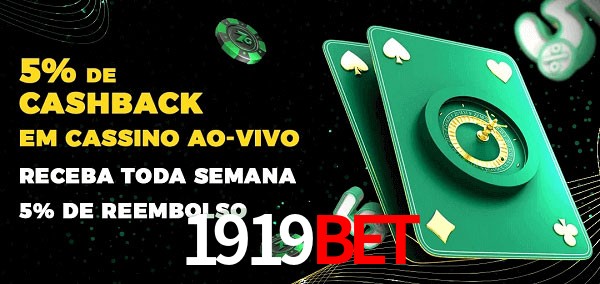 Promoções do cassino ao Vivo 1919bet